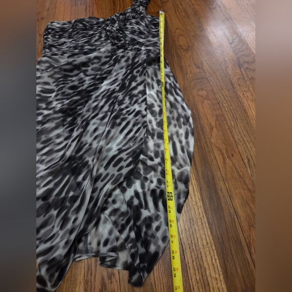 BCBGMaxAzaria One-Shoulder Black and Gray Dress- Size 8 - Picture 9 of 15